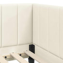 vidaXL Sarokágy keret fejtámlával Krém 80 cm x 200 cm Bársony
