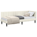 vidaXL Sarokágy keret fejtámlával Krém 80 cm x 200 cm Bársony