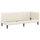 vidaXL Sarokágy keret fejtámlával Krém 80 cm x 200 cm Bársony