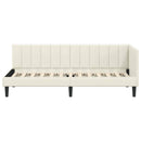 vidaXL Sarokágy keret fejtámlával Krém 80 cm x 200 cm Bársony