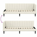 vidaXL Sarokágy keret fejtámlával Krém 80 cm x 200 cm Bársony