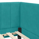 vidaXL Sarokágy keret fejtámlával Türkiz 80 cm x 200 cm Bársony