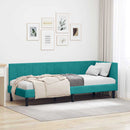 vidaXL Sarokágy keret fejtámlával Türkiz 80 cm x 200 cm Bársony