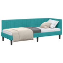 vidaXL Sarokágy keret fejtámlával Türkiz 80 cm x 200 cm Bársony