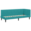 vidaXL Sarokágy keret fejtámlával Türkiz 80 cm x 200 cm Bársony