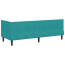 vidaXL Sarokágy keret fejtámlával Türkiz 80 cm x 200 cm Bársony