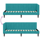 vidaXL Sarokágy keret fejtámlával Türkiz 80 cm x 200 cm Bársony