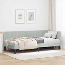 vidaXL Sarokágy keret fejtámlával Világosszürke 90 cm x 190 cm Bársony