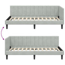 vidaXL Sarokágy keret fejtámlával Világosszürke 90 cm x 190 cm Bársony