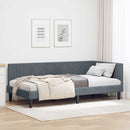 vidaXL Sarokágy keret fejtámlával Sötétszürke 90 cm x 190 cm Bársony