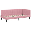 vidaXL Sarokágy keret fejtámlával Rózsaszín 90 cm x 190 cm Bársony
