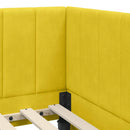 vidaXL Sarokágy keret fejtámlával Sárga 90 cm x 190 cm Bársony