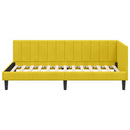 vidaXL Sarokágy keret fejtámlával Sárga 90 cm x 190 cm Bársony
