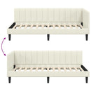 vidaXL Sarokágy keret fejtámlával Krém 90 cm x 190 cm Bársony