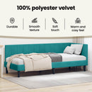 vidaXL Sarokágy keret fejtámlával Türkiz 90 cm x 190 cm Bársony