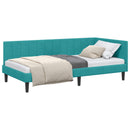 vidaXL Sarokágy keret fejtámlával Türkiz 90 cm x 190 cm Bársony
