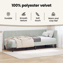 vidaXL Sarokágy keret fejtámlával Világosszürke 90 cm x 200 cm Bársony
