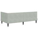 vidaXL Sarokágy keret fejtámlával Világosszürke 90 cm x 200 cm Bársony