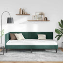 vidaXL Sarokágy keret fejtámlával Sötétzöld 90 cm x 200 cm Bársony