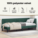 vidaXL Sarokágy keret fejtámlával Sötétzöld 90 cm x 200 cm Bársony