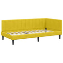 vidaXL Sarokágy keret fejtámlával Sárga 90 cm x 200 cm Bársony