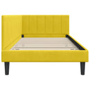 vidaXL Sarokágy keret fejtámlával Sárga 90 cm x 200 cm Bársony