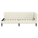 vidaXL Sarokágy keret fejtámlával Krém 90 cm x 200 cm Bársony