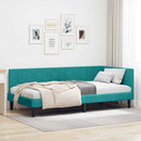 vidaXL Sarokágy keret fejtámlával Türkiz 90 cm x 200 cm Bársony