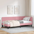 vidaXL Sarokágy keret fejtámlával Rózsaszín 100 cm x 200 cm Bársony
