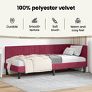 vidaXL Sarokágy keret fejtámlával Bordó 100 cm x 200 cm Bársony