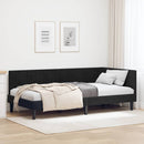 vidaXL Sarokágy keret fejtámlával Fekete 100 cm x 200 cm Bársony