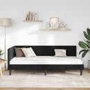 vidaXL Sarokágy keret fejtámlával Fekete 100 cm x 200 cm Bársony