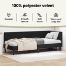 vidaXL Sarokágy keret fejtámlával Fekete 100 cm x 200 cm Bársony