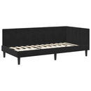 vidaXL Sarokágy keret fejtámlával Fekete 100 cm x 200 cm Bársony