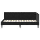 vidaXL Sarokágy keret fejtámlával Fekete 100 cm x 200 cm Bársony