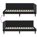 vidaXL Sarokágy keret fejtámlával Fekete 100 cm x 200 cm Bársony