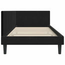 vidaXL Sarokágy keret fejtámlával Fekete 100 cm x 200 cm Bársony