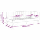 vidaXL Sarokágy keret fejtámlával Fekete 100 cm x 200 cm Bársony