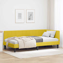 vidaXL Sarokágy keret fejtámlával Sárga 100 cm x 200 cm Bársony