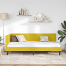 vidaXL Sarokágy keret fejtámlával Sárga 100 cm x 200 cm Bársony