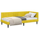 vidaXL Sarokágy keret fejtámlával Sárga 100 cm x 200 cm Bársony