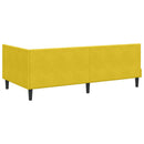 vidaXL Sarokágy keret fejtámlával Sárga 100 cm x 200 cm Bársony