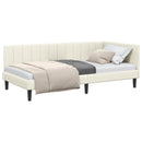 vidaXL Sarokágy keret fejtámlával Krém 100 cm x 200 cm Bársony