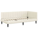 vidaXL Sarokágy keret fejtámlával Krém 100 cm x 200 cm Bársony