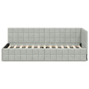vidaXL Sarokágy keret fejtámlával Világosszürke 80 cm x 200 cm Bársony