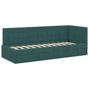 vidaXL Sarokágy keret fejtámlával Sötétzöld 80 cm x 200 cm Bársony