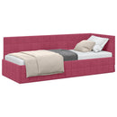 vidaXL Sarokágy keret fejtámlával Bordó 80 cm x 200 cm Bársony