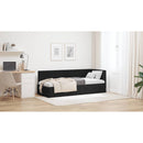 vidaXL Sarokágy keret fejtámlával Fekete 80 cm x 200 cm Bársony