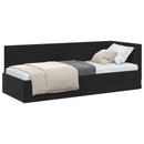 vidaXL Sarokágy keret fejtámlával Fekete 80 cm x 200 cm Bársony
