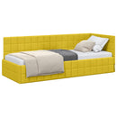 vidaXL Sarokágy keret fejtámlával Sárga 80 cm x 200 cm Bársony